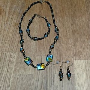 Necklace, bracelet and earrings set