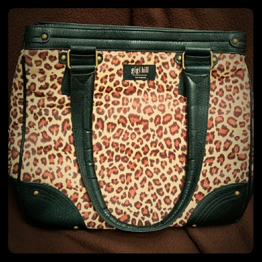 Gigi Hill Grace handbag leopard print with paisley