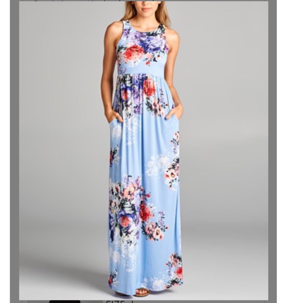 Light blue floral maxi NWT