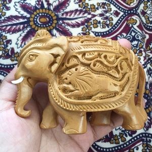 Carved wooden elephant