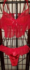 2 Piece Red See thru Lingerie