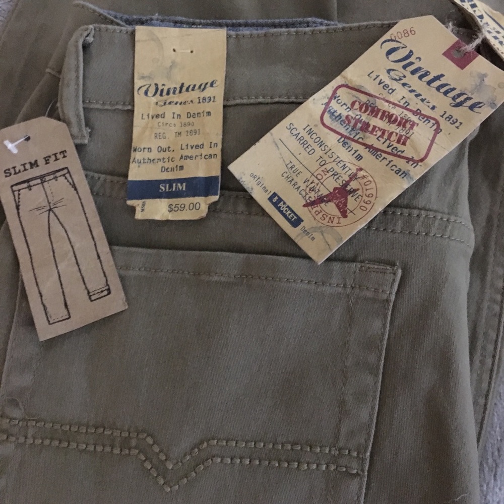 Men's khaki  colored slim fit jeans