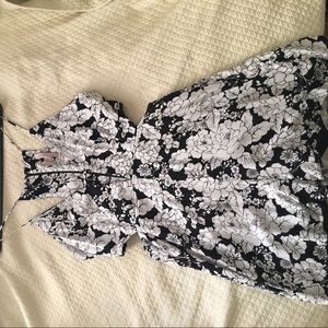 Black and White Floral Romper