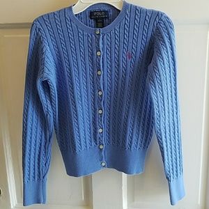 Girls Ralph Lauren Light Blue Sweater Sz 12-14