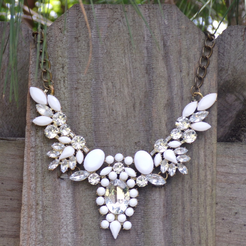 White Stunning Statement Necklace