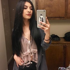 Free people distressed tie top!