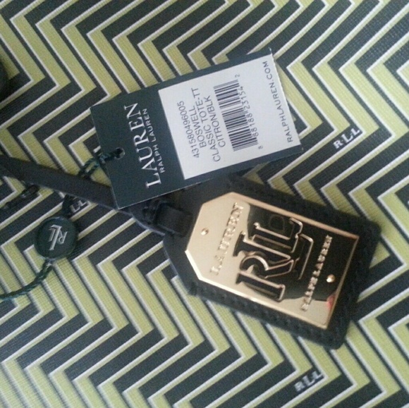 LAUREN RALPH LAUREN Boswell Citron/BkTote. NWT - Picture 6 of 6
