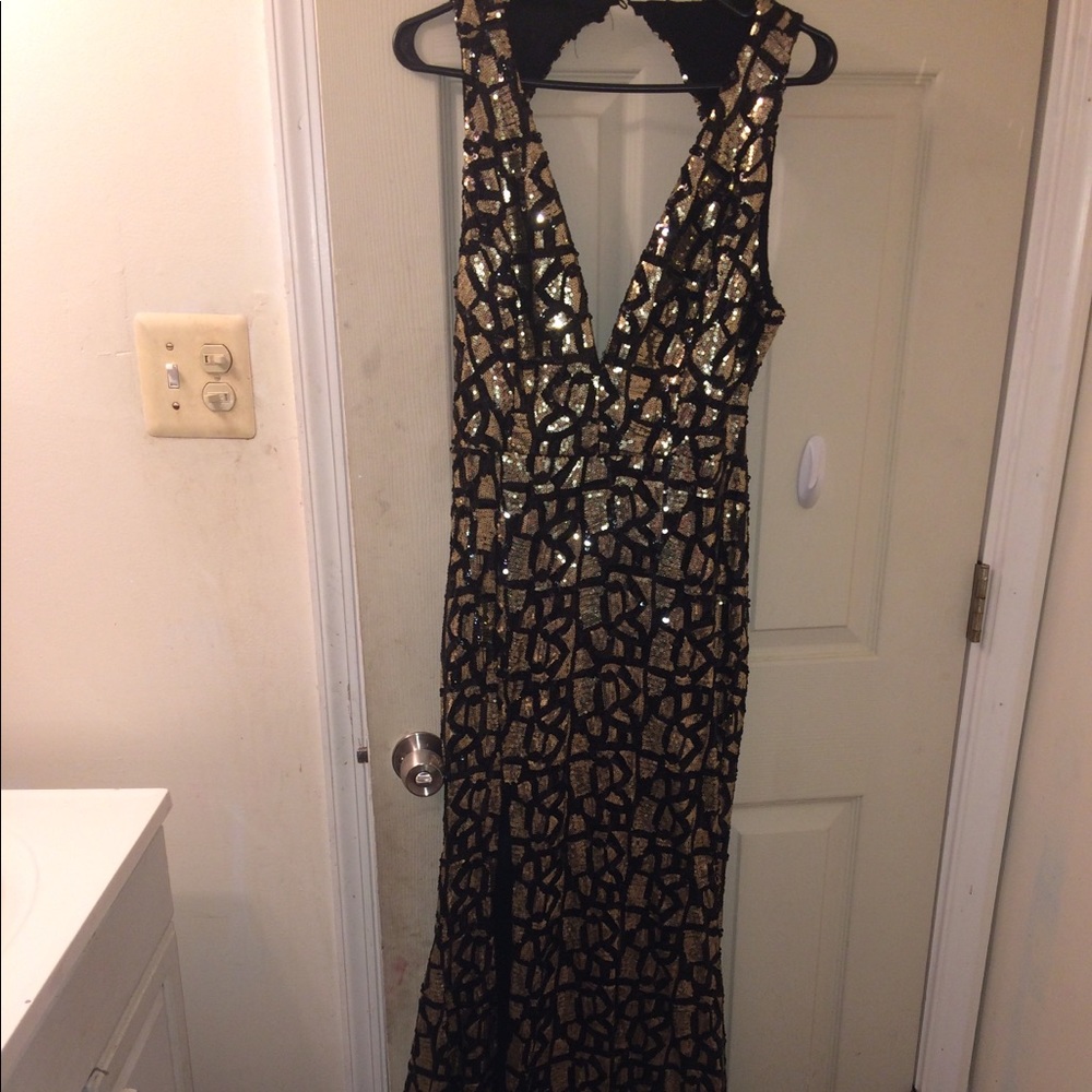 Windsor black and gold sequin dress