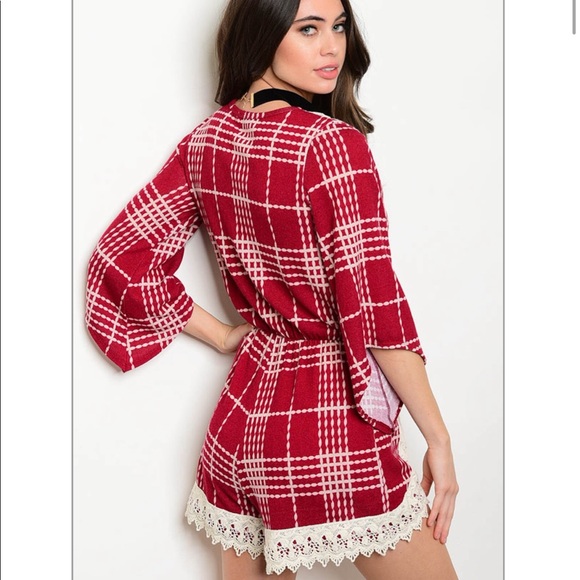 Plaid Romper - Picture 2 of 2