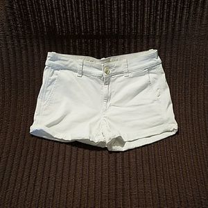 White Twill Midi (mid waist) Shorts
