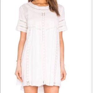 Society Amuse white embroidered dress with slip