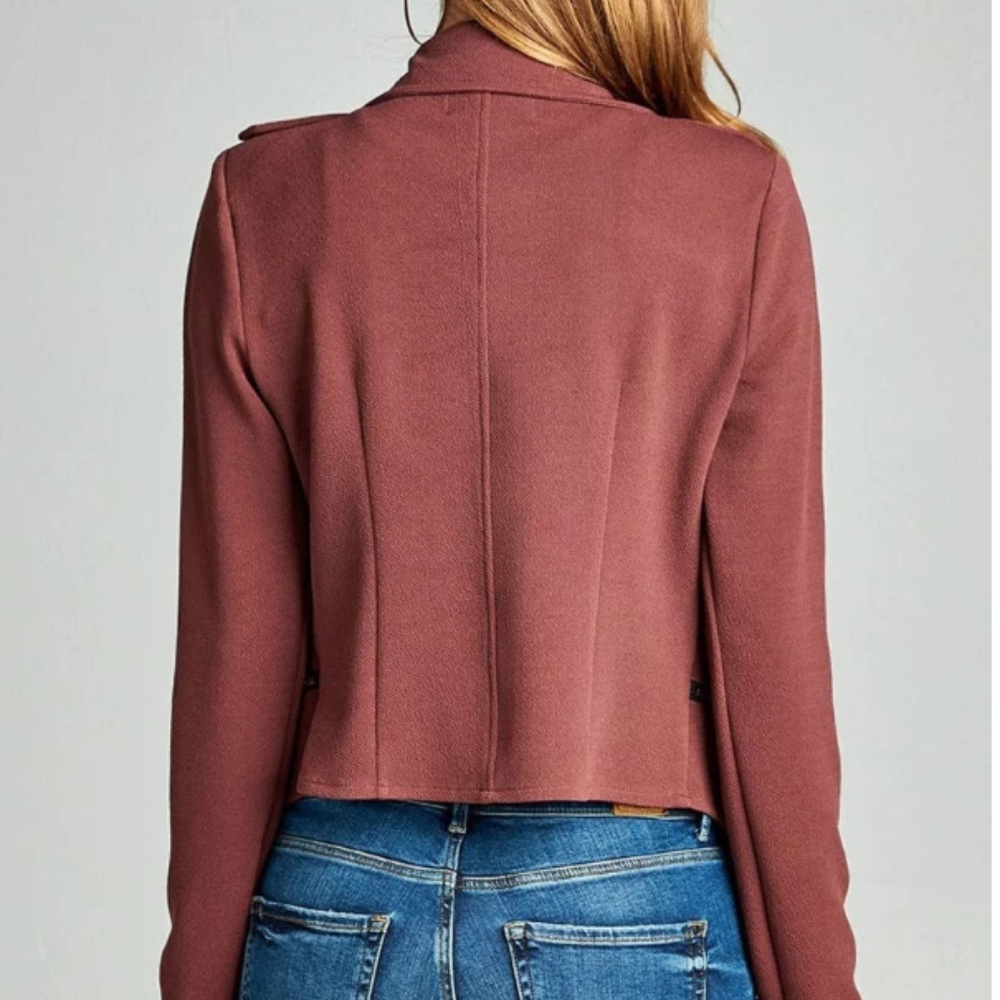 Long Sleeve Double Zip Moto Jacket - Picture 2 of 4