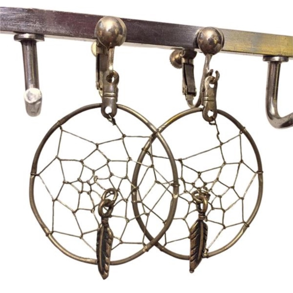 Masha Native American sterling spider web earrings
