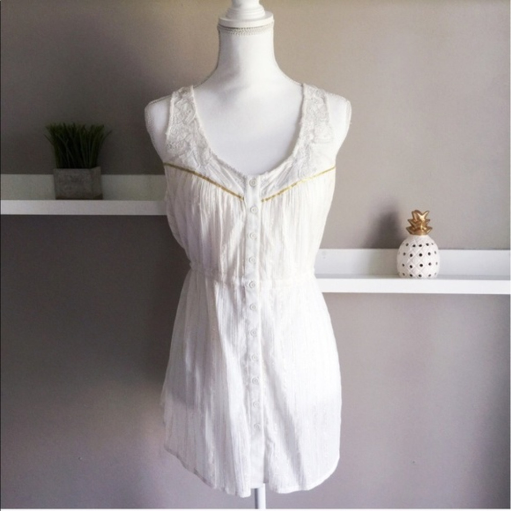 Free People Embellished Gold Lightweight Tunic
