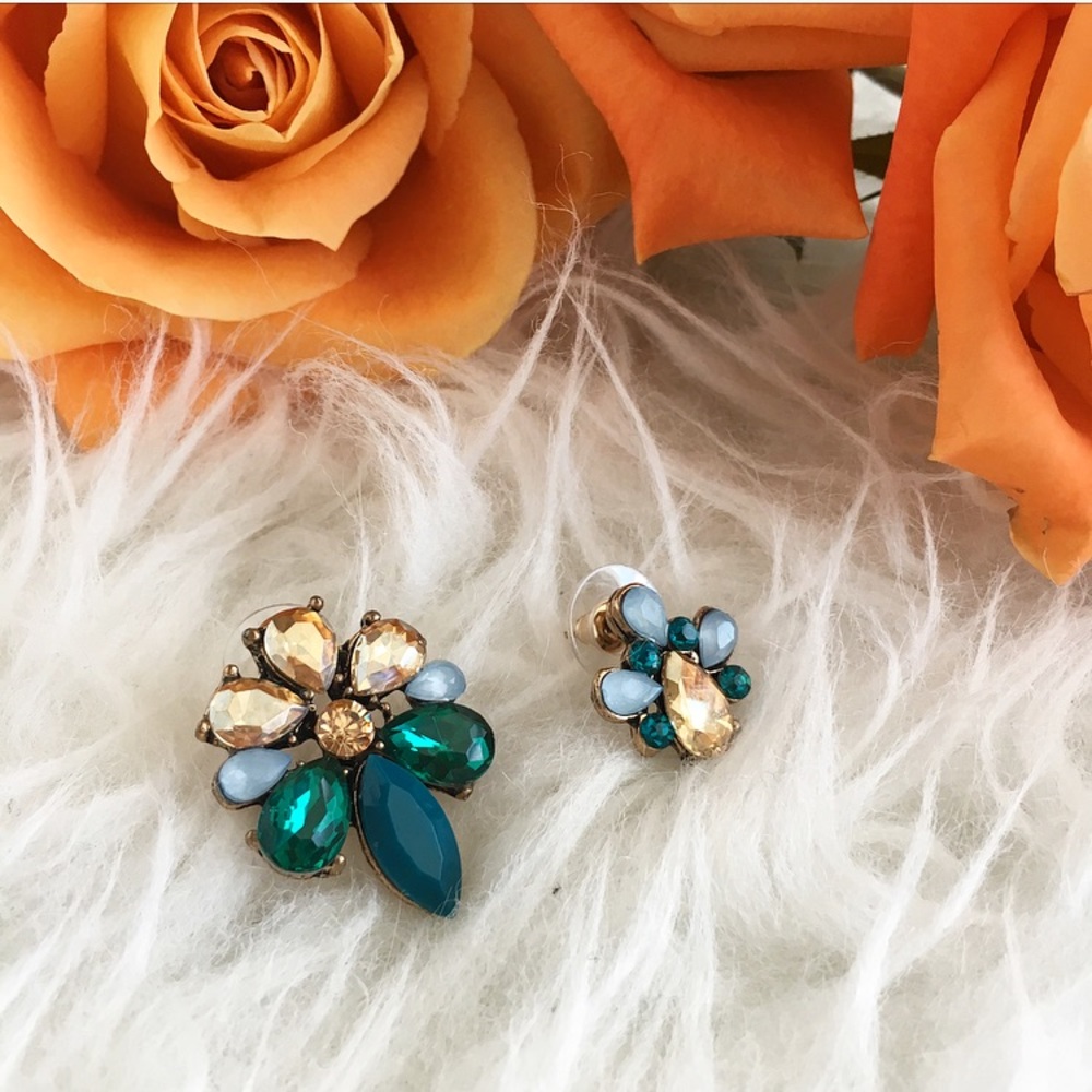 Fall floral collection earrings rhinestones