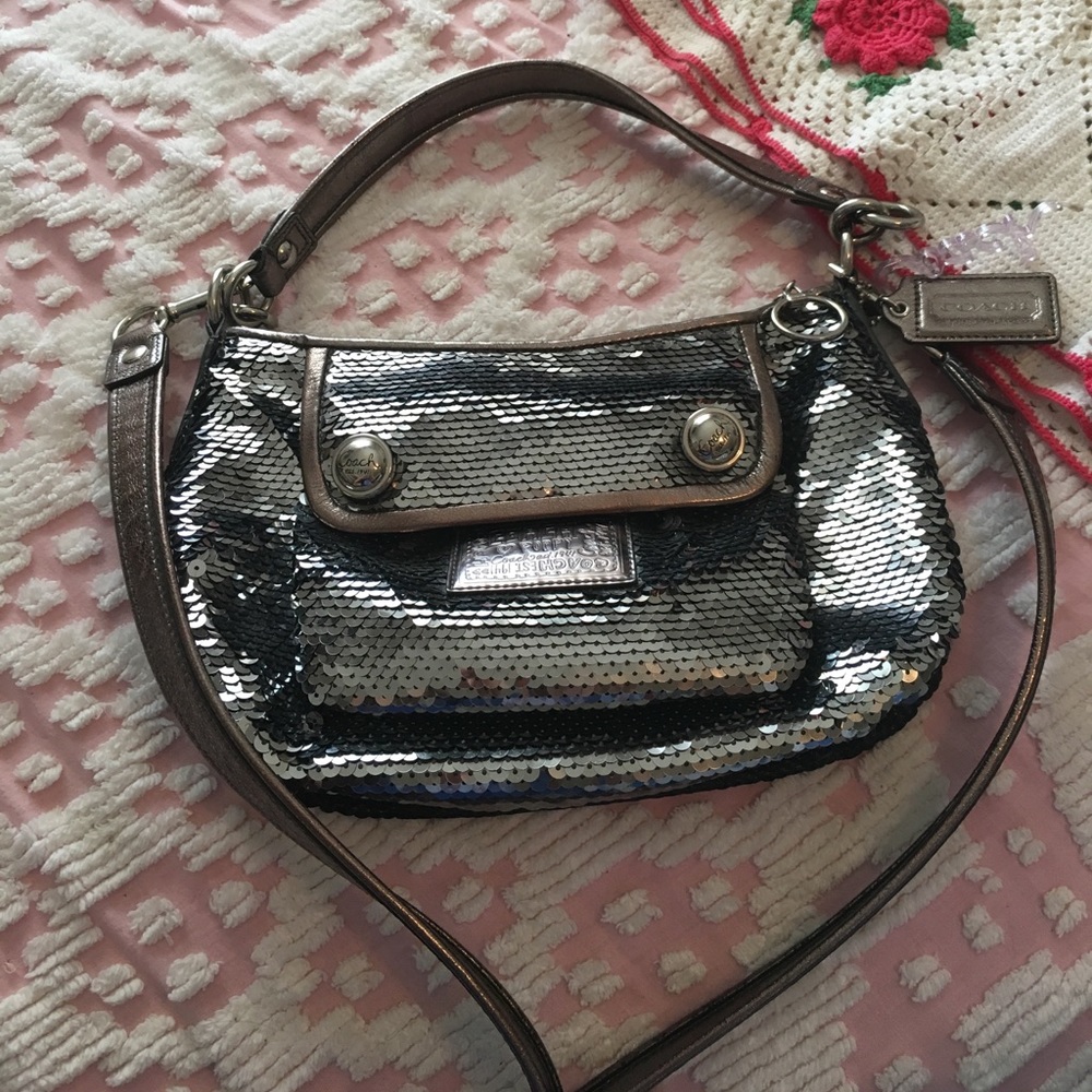 Coach crossbody sequin purse