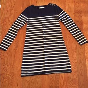 H&M Girls Navy Striped Sweater Dress Size 8-10