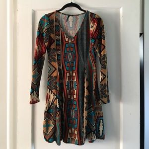 Colorful patterned dress.