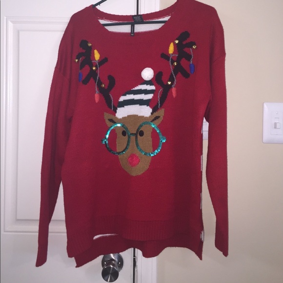 NEW DIRECTIONS REINDEER SWEATER SIZE XL - Picture 1 of 4