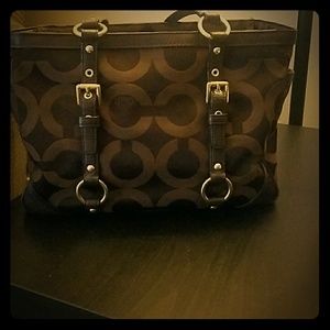 Brown signature coach purse