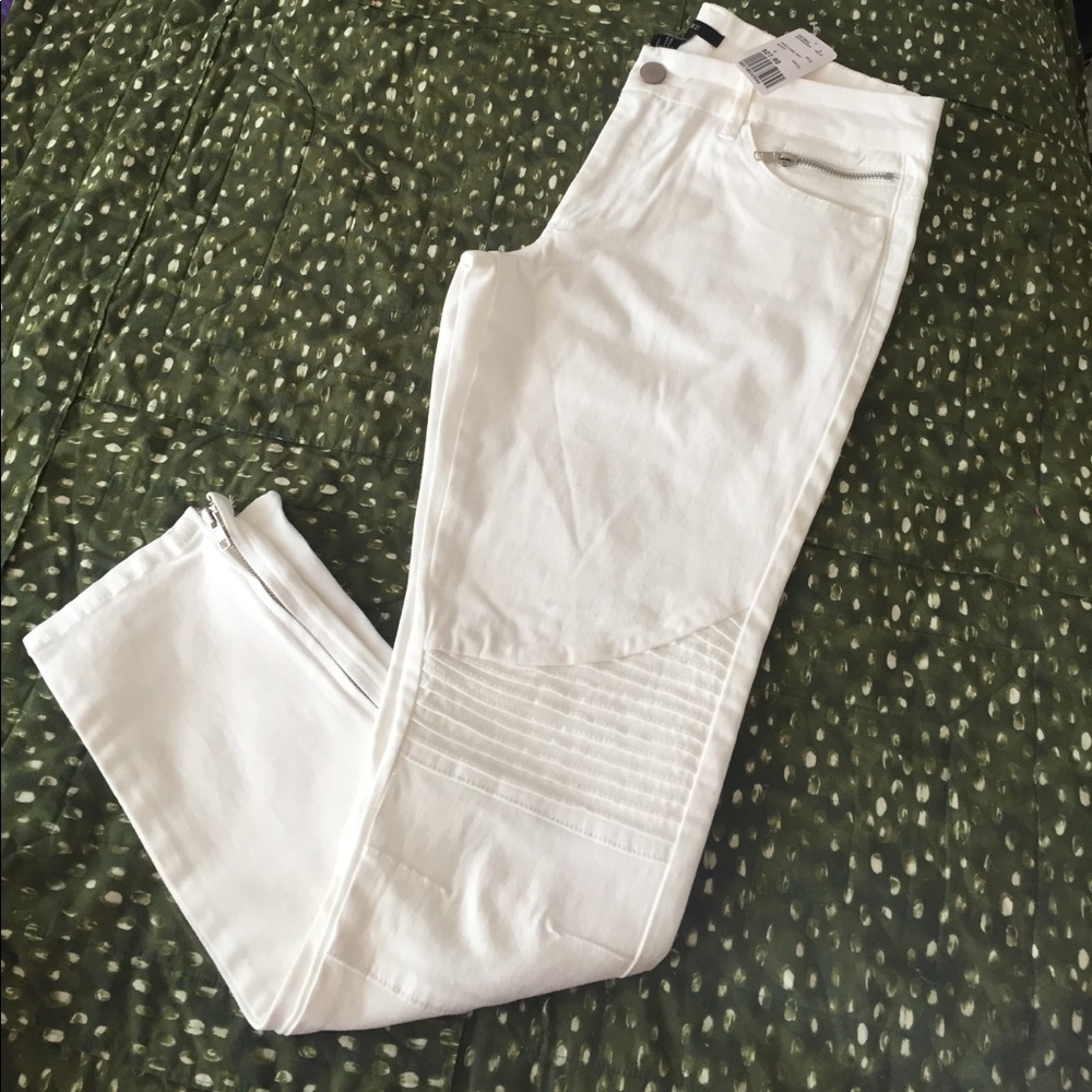 Forever 21 White Biker Knit Pants - NWT