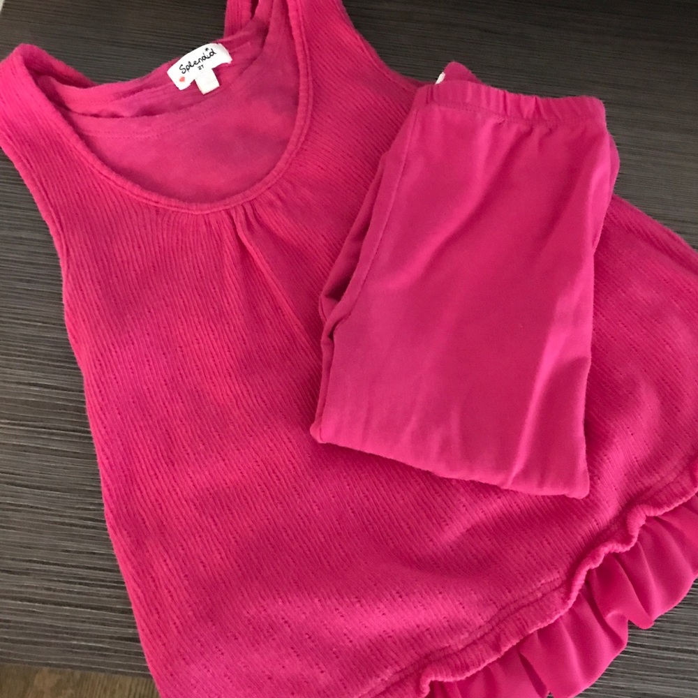 Like new- Splendid girl's 2t hot pink outfit