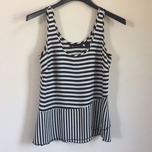 INC Black and White Tank Top