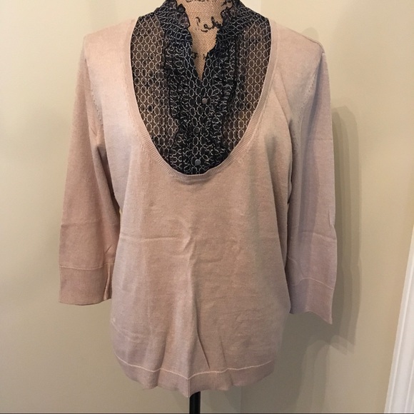 New York & Company Sweaters - New York & Company tan 2 in 1 sweater. Size XL