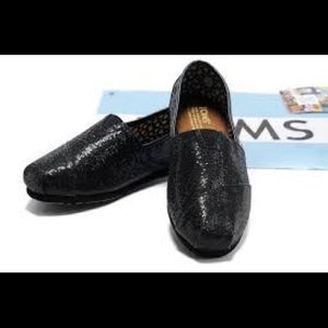 Black Glitter Toms