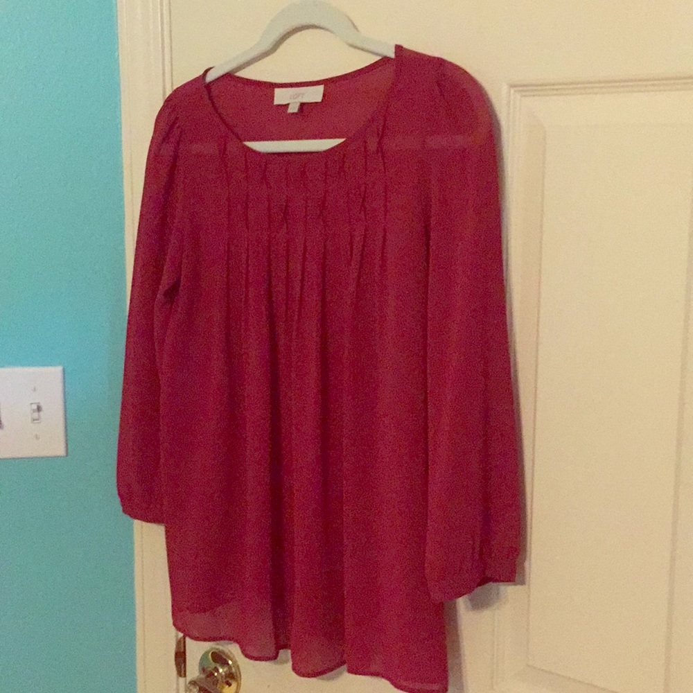 LOFT - Burgundy Tunic Top