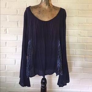 Paper crane boho bell sleeve top