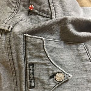 Gray Hudson Skinny Flap Jeans