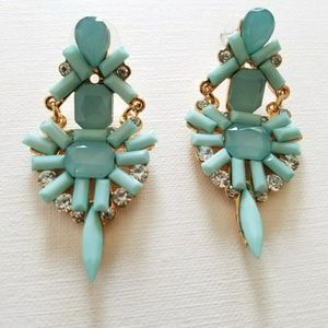 Powder blue flower earrings