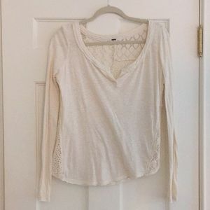 Free people crochet back Henley