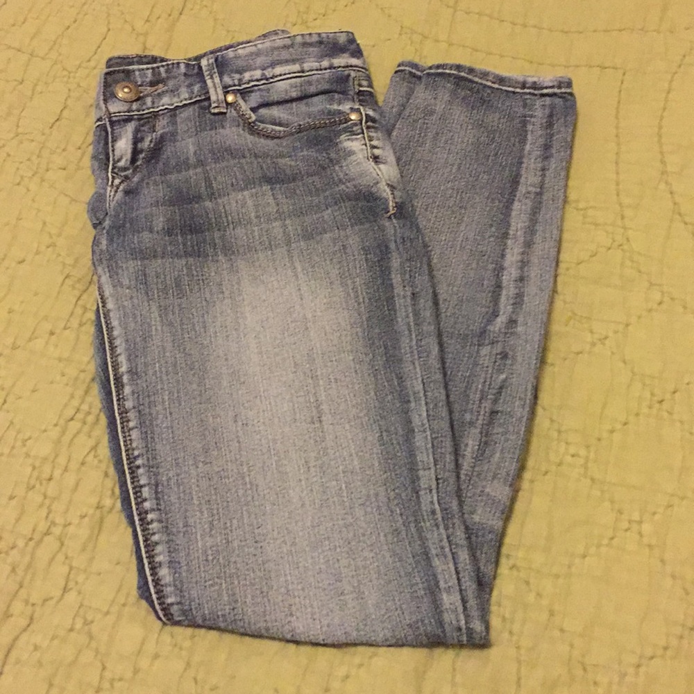 Express Stonewashed Skinny Jeans