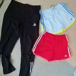 ADIDAS PANTS & 2 SHORTS