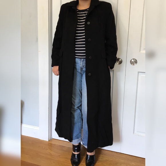 SOLD Black full length coat - Picture 1 of 3