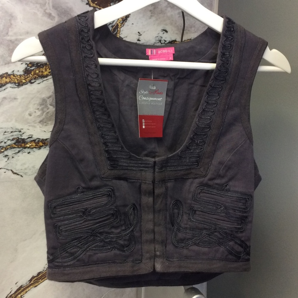 BCBGirls Cropped Vest with embroidered back