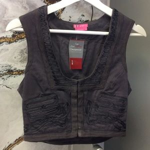 BCBGirls Cropped Vest with embroidered back