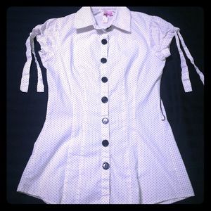 White polka dot top rockabilly pinup retro 50s