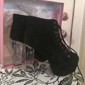 JEFFREY CAMPBELL BLACK SUED LIGHT UP LITAS SIZE 10