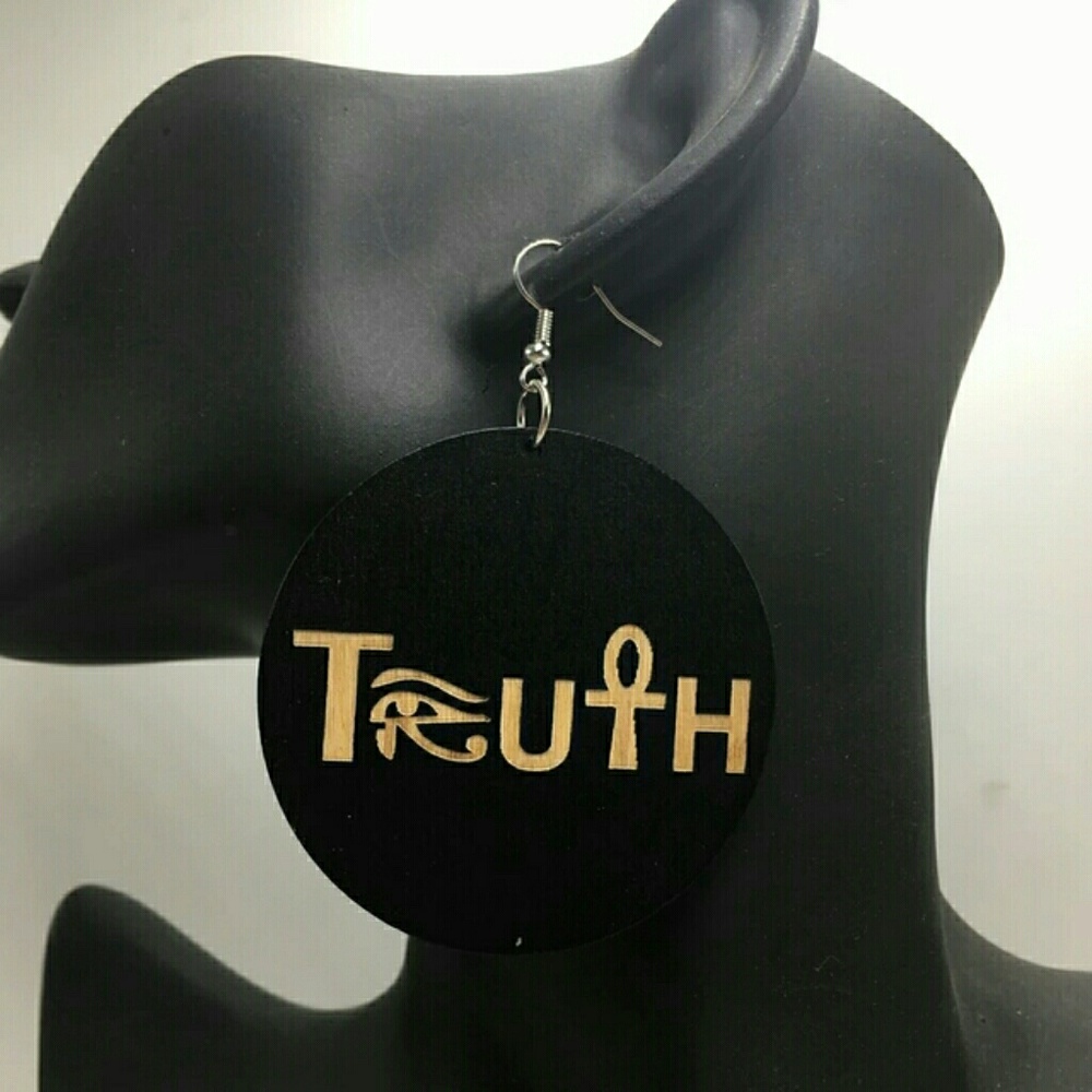 Ankh Symbol Wooden Earrings