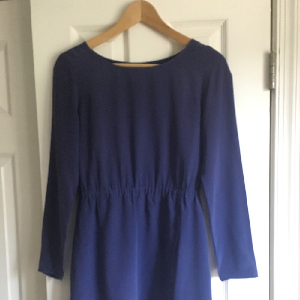 Madewell Silk Gatehouse Dress in Dark Lilac