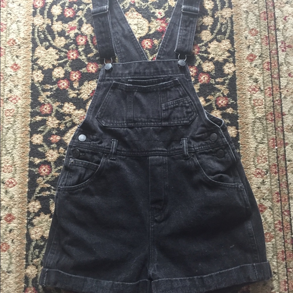 MONKI Black Denim Overalls