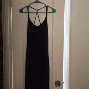 STEM Black Maxi Dress with strapping back
