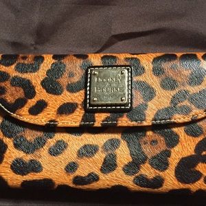 Dooney leopard print clutch wallet