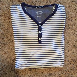 Brooks Brothers Short Sleeve Striped Henley