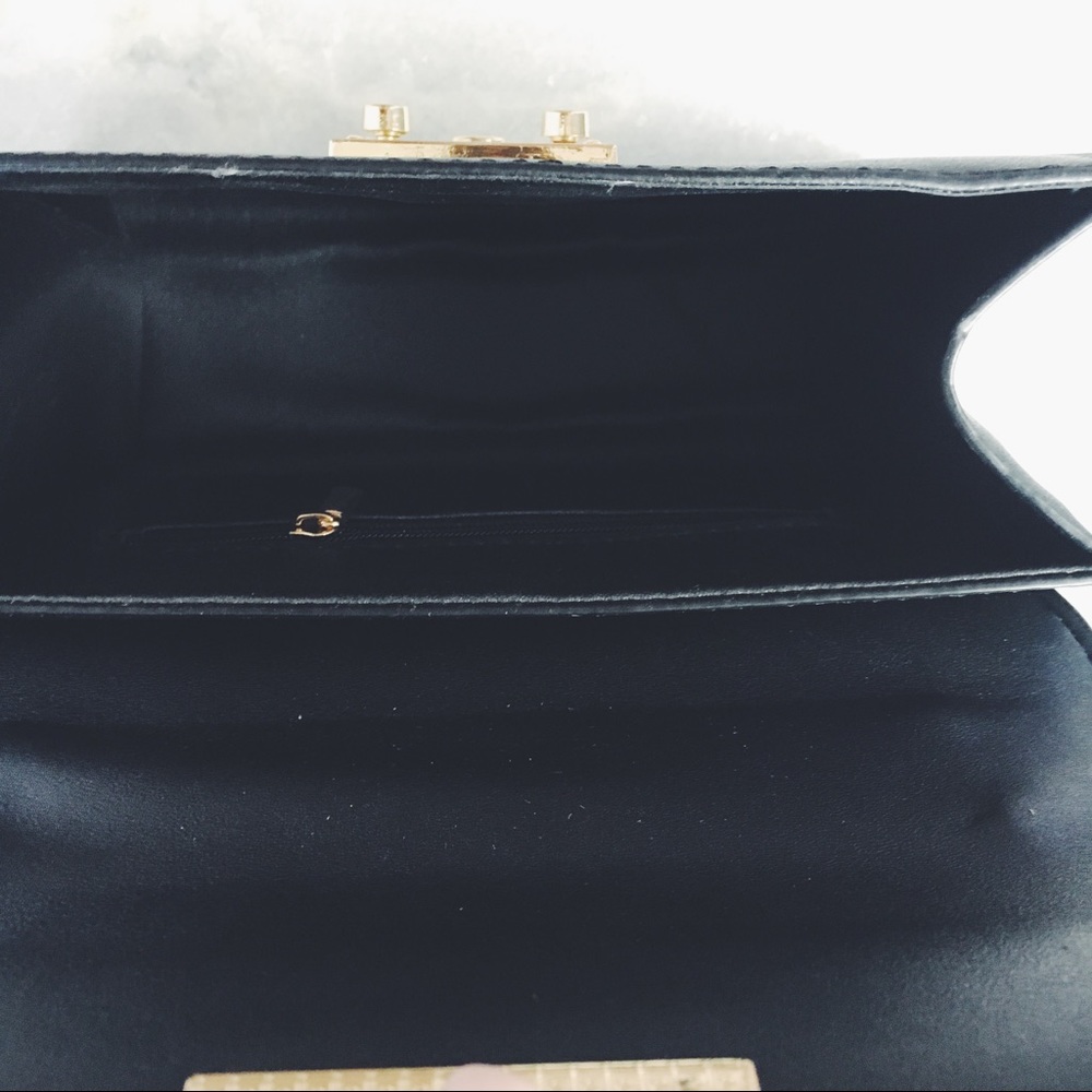 🆕Nora Black & Snake Skin Vegan Mini Crossbody Bag - Picture 6 of 8