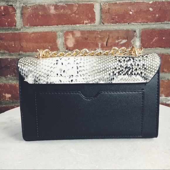 🆕Nora Black & Snake Skin Vegan Mini Crossbody Bag - Picture 5 of 8