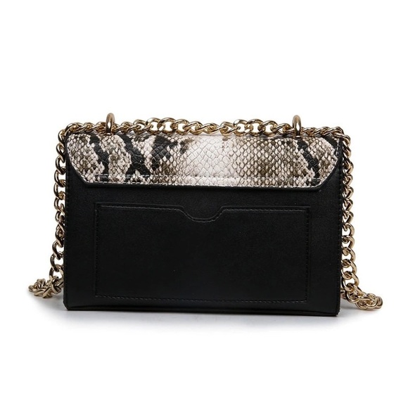 🆕Nora Black & Snake Skin Vegan Mini Crossbody Bag - Picture 4 of 8